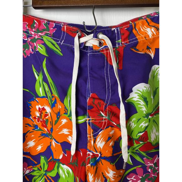 Polo Ralph Lauren Purple Floral Swim Board Shorts 9" Inseam Men's Size 38 - Picture 5 of 10